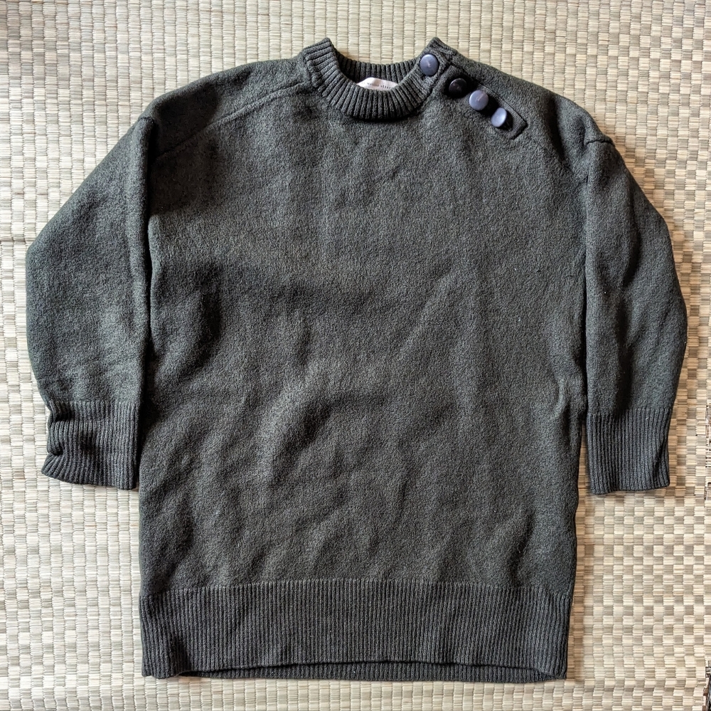 La Maille Sezane Merino Wool Jumper Sweater Green Women's Size Medium